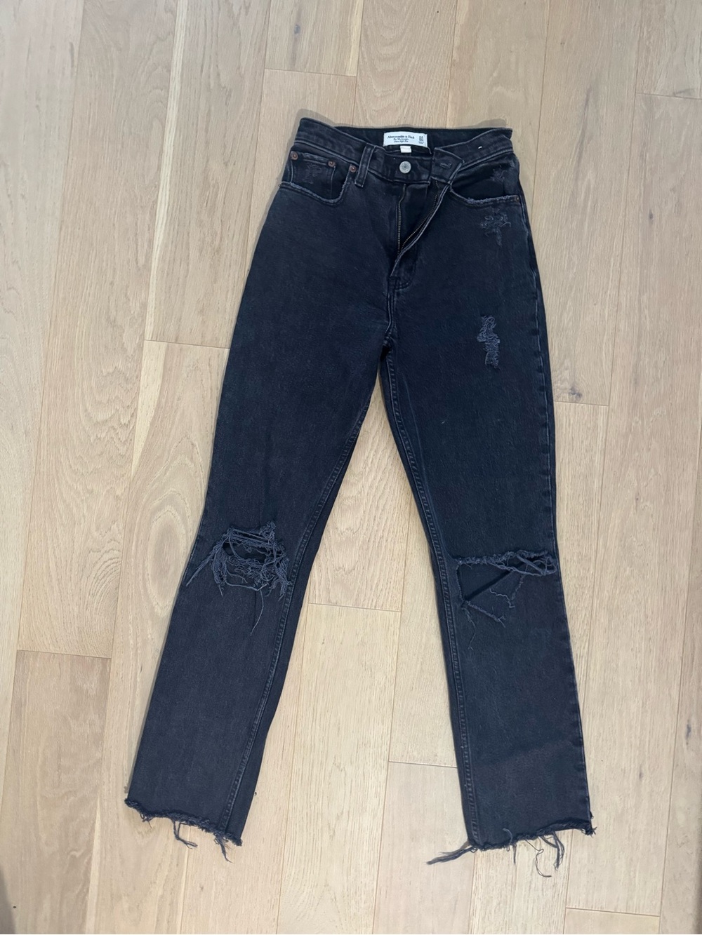 Abercrombie curve love Black Ripped Women's Jeans